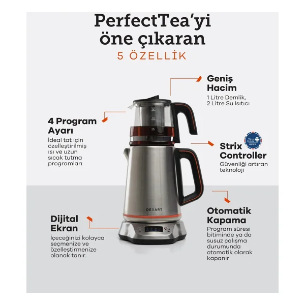 Dexart PerfectTea DX-1321 2200 W Çay Makinesi - Görsel 10