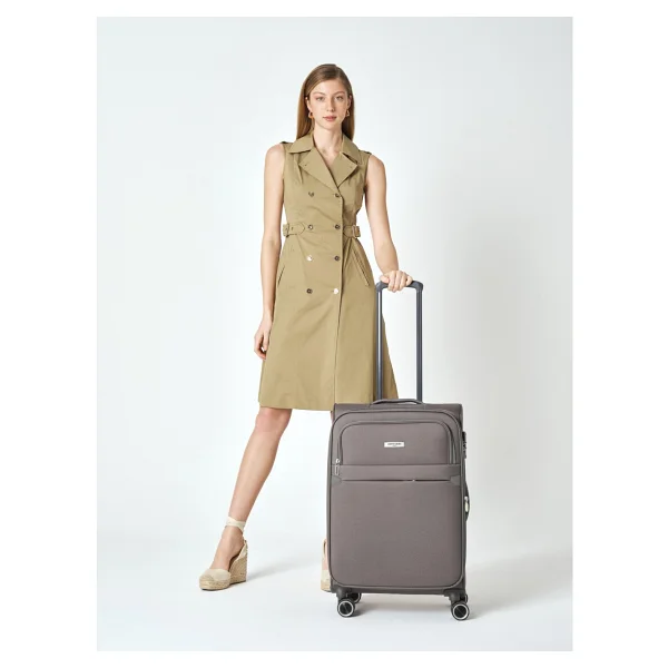 Pierre Cardin 04pc6000 Kumaş Kabin + Orta Boy Antrasit 2'li Valiz Seti - Görsel 6
