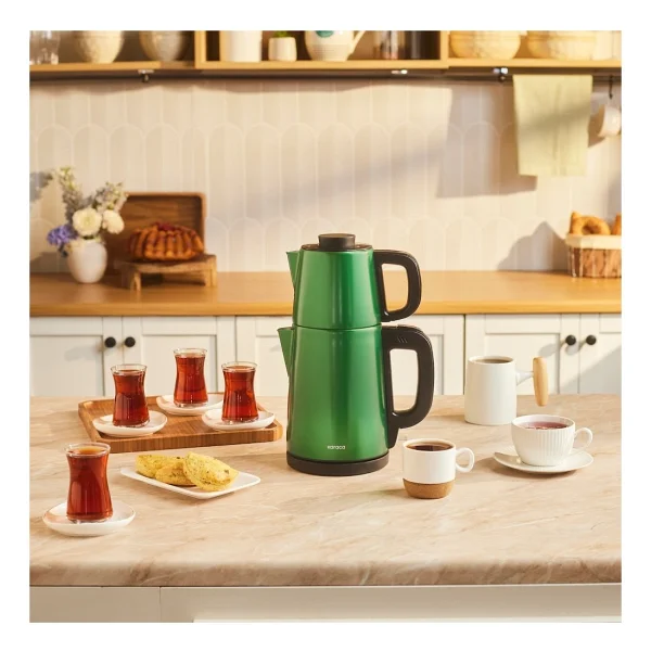 Karaca Tea Break Wood Craft 1650 W Çelik Demlikli Çay Makinesi - Görsel 9