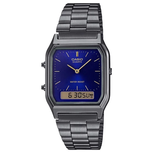 Casio Standart Aq-230gg-2adf Çelik Kordon Siyah-Mavi Kol Saati - Görsel 6