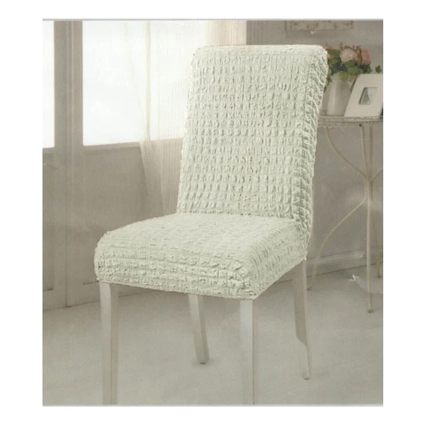 Tekli Bürümcük Lastikli Sandalye Örtüsü Standart - 35 X 55 Cm - Beyaz - Görsel 8