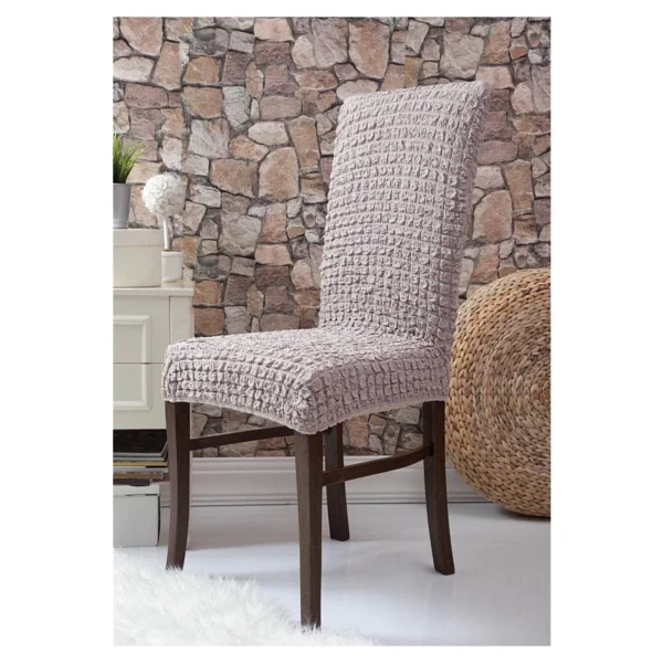 Tekli Bürümcük Lastikli Sandalye Örtüsü Standart - 35 X 55 Cm - Beyaz - Görsel 5