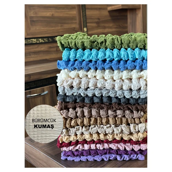Bürümcük Pamuklu Eteksiz Lastikli Sandalye Örtüsü 6'lı - 35 X 55 Cm - Bordo - Görsel 2