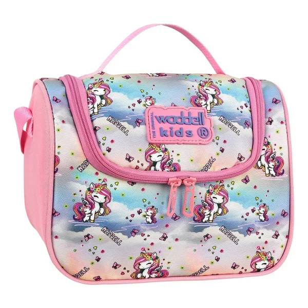 Waddell Lisanslı Toz Pembe Unicorn Desenli Termal - Isı Yalıtımlı Okul Beslenme Çantası - 24-13-24 - Askılı Beslenme Çantası - Görsel 4