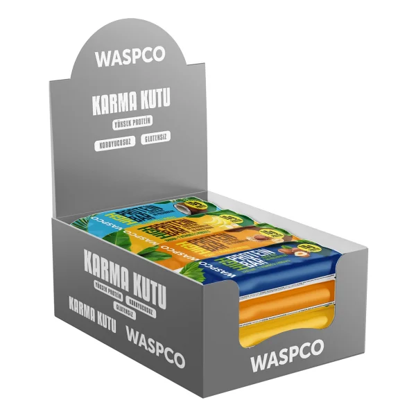 Waspco Yüksek Protein Bar 50g Karma Kutu 12 Adet 4 Çeşit 15 Gram Protein İçeren Sağlıklı Atıştırmalık - Görsel 2