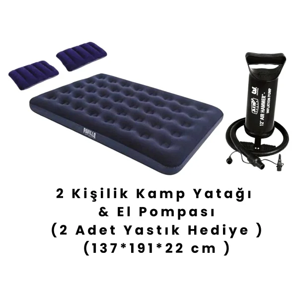 Yussraw 4-8 Kişi 6 Gen Kamp Çadırı Seti Taşınabilir Otomatik 280x280x158 +Lamba+Yatak+Yastık+Pompa+Hoparlö - Görsel 5