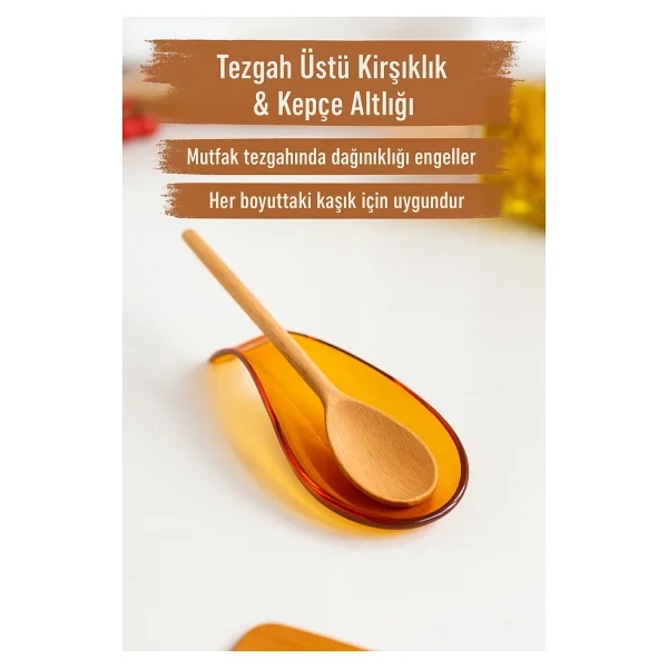 Akrilik Bal Tezgah Üstü Kirli Kaşıklık & Kepçe Altlığı - Görsel 3