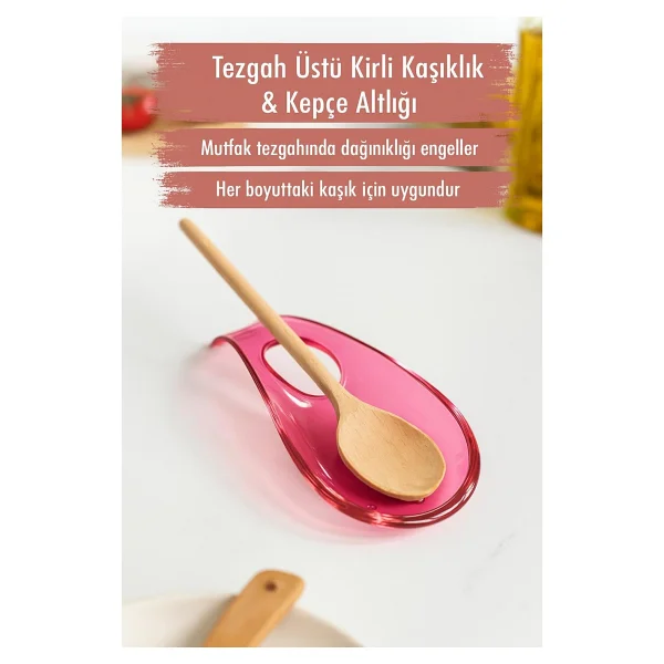 Akrilik Mürdüm Tezgah Üstü Kirli Kaşıklık & Kepçe Altlığı - Görsel 6