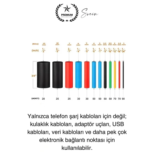 560 Parça Makaron Seti Kutulu Kablo Birleştirme Koruyucu Yalıtım Sıcaklıkla Daralan Tamirat Kaplama - Görsel 2
