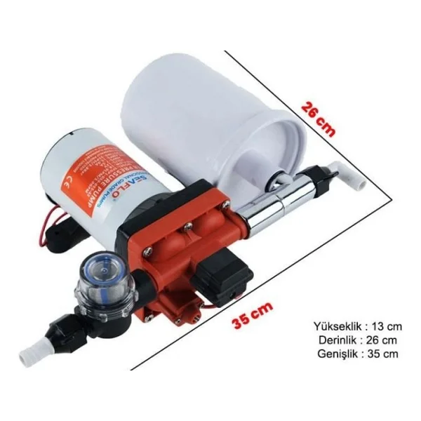 Seaflo 12 Volt 2 Lt Tanklı Otomatik Tekne, Karavan Hidroforu 18.9 Lt/Dk 3.7 Bar - Görsel 2