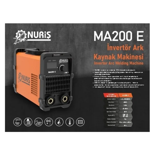 Nuriş Ma200e 200 A Elektrot Kaynak Makinesi - Görsel 3