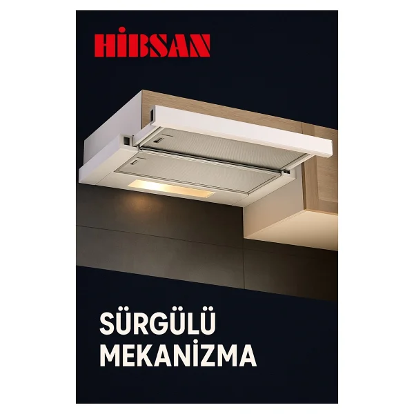 Hibsan Ankastre Aspiratör 500 M3/Saat Emiş Gücüyle Şık İnoks Tasarım 60 Cm - Görsel 2