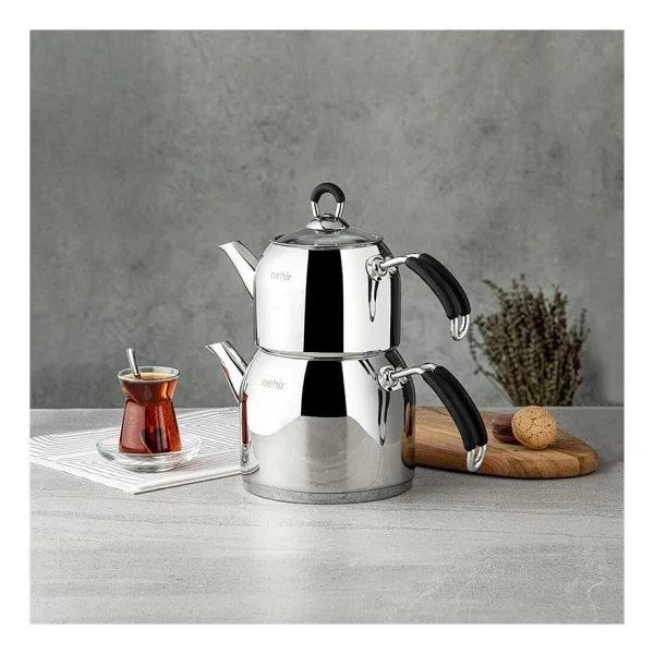 Nehir Modern Mini Boy Çelik Çaydanlık - Görsel 3