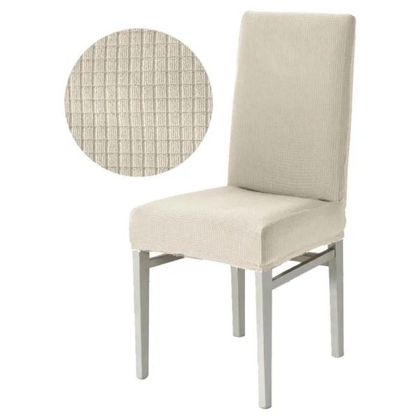 Likralı Yıkanabilir 6'lı Sandalye Örtüsü - 35 X 55 Cm - Bej - Görsel 4