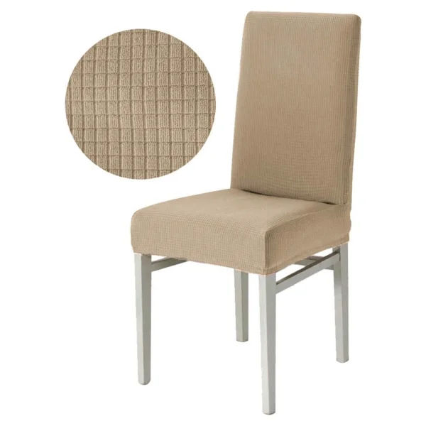 Likralı Yıkanabilir 6'lı Sandalye Örtüsü - 35 X 55 Cm - Bej - Görsel 9