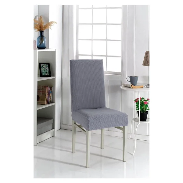 Likralı Yıkanabilir 4'lü Sandalye Örtüsü - 35 X 55 Cm - Gri - Görsel 8