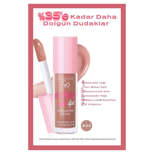 Golden Rose Plumped Lips Lipgloss No: 209 - Dolgunlaştırıcı Etkili Ve Nemlendirici Parlatıcı - Görsel 10