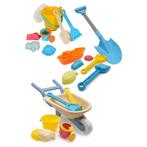Waldern Toys Lux 24 Parça El Arabası Gemi Büyük Orta Boy Kova Kürek Takımı Plaj Kum Oyun Seti - Görsel 6