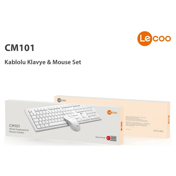 Lenovo Lecoo Cm101 Beyaz Kablolu Klavye Mouse Seti - Görsel 10