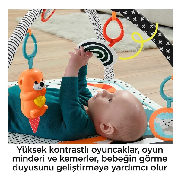 Fisher Price Neşeli Hayvanlar 3'ü 1 Arada Jimnastik Merkezi - Görsel 4