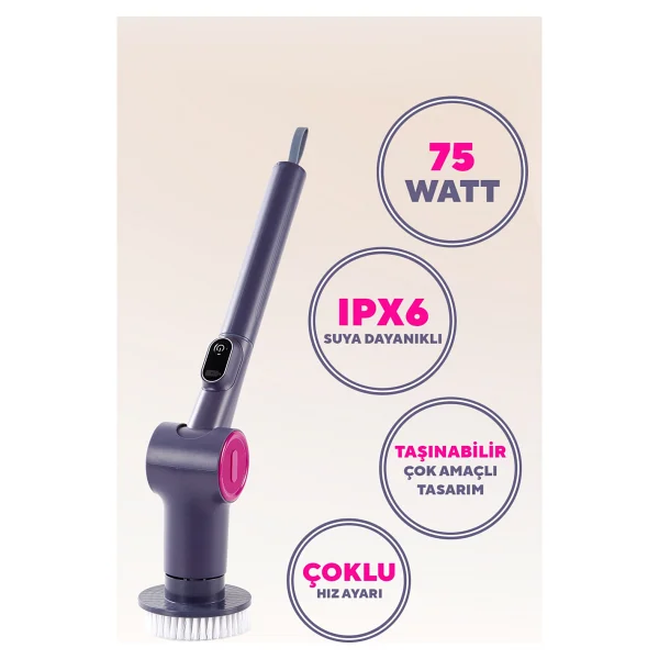 Kumtel Hscr-01 9in1 Şarjlı Çok Amaçlı Temizlik Fırçası - Görsel 5