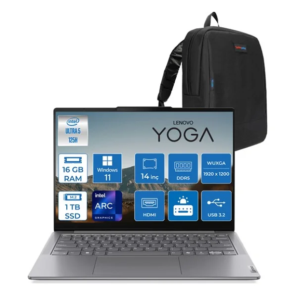 Lenovo Yoga Slim 7 14ımh9 Ultra 5 125h 16gb Lpddr5x 1tb 14" Wuxga (1920x1200) OLED 400nıts Intel Arc Graphics Windows 11 Home Taşınabilir Bilgisayar Ys14ımh9h02 + Zettaçanta - Görsel 6