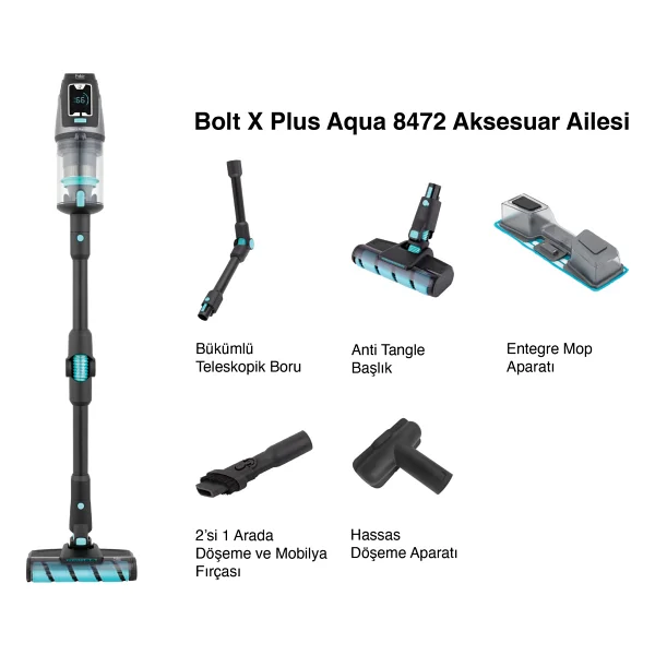 Fakir Bolt X Plus Aqua 8472 Şarjlı Dikey Süpürge - Görsel 9