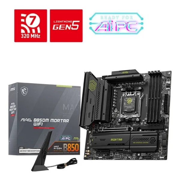 Msı Mag B850m Mortar Wi-Fi AMD Am5 DDR5 Micro Atx Anakart - Görsel 3