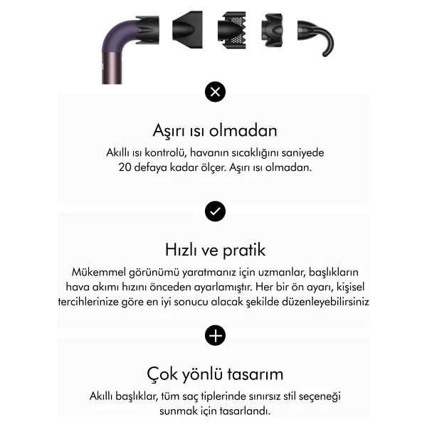 Dyson Supersonic R Kıvırcık+Bukleli Jasper Plum Saç Kurutma Makinesi - Görsel 10