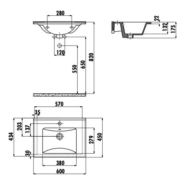 Creavit Su060 60 Cm Su Etajerli Lavabo - Görsel 2