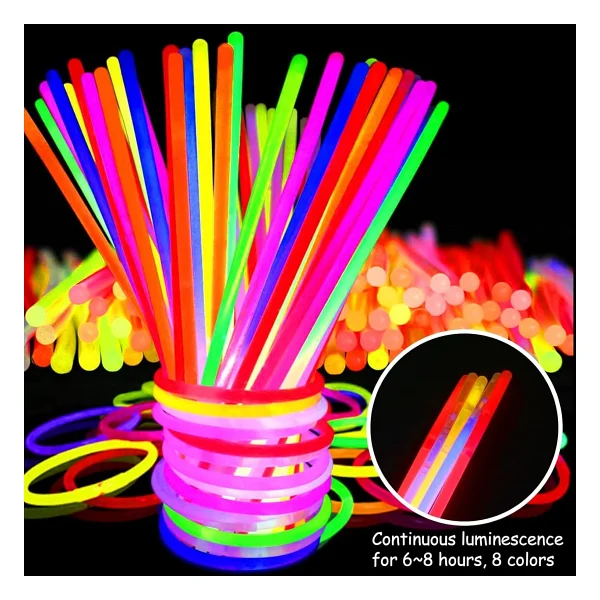 Karanlikta Yanan Parlayan Fosforlu Glow Stick Cubuk Bileklik 50 Adet - Görsel 5