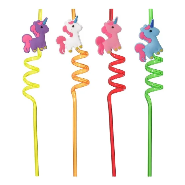 Melekstore 5 Parça Renkli Pipet Seti - Emojili Spiral Kokteyl- Çocuk Pipeti Temizleme Fırçalı - Görsel 4