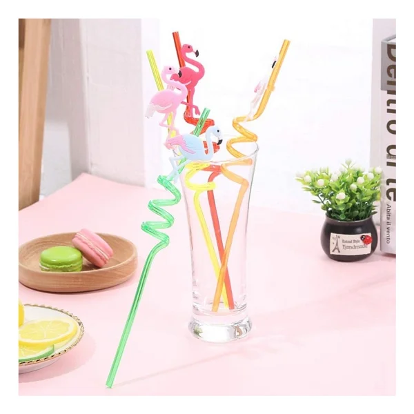Melekstore 5 Parça Renkli Pipet Seti - Emojili Spiral Kokteyl- Çocuk Pipeti Temizleme Fırçalı - Görsel 5