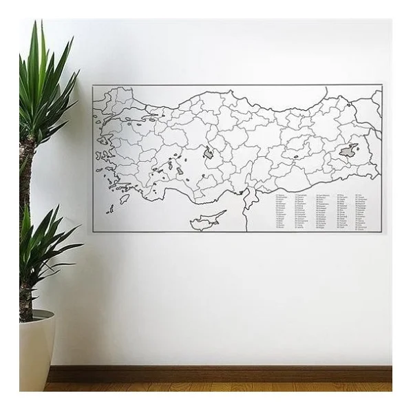 Yazılabilir Türkiye Haritası Manyetik Duvar Stickerı 110 X 56 Cm - Görsel 3