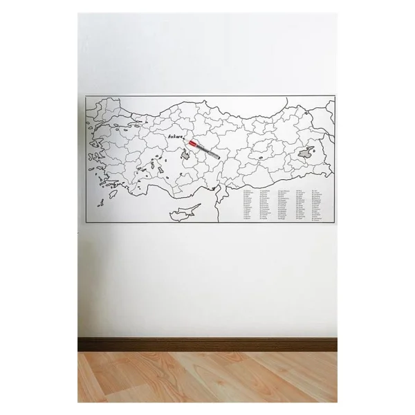 Yazılabilir Türkiye Haritası Manyetik Duvar Stickerı 110 X 56 Cm - Görsel 6
