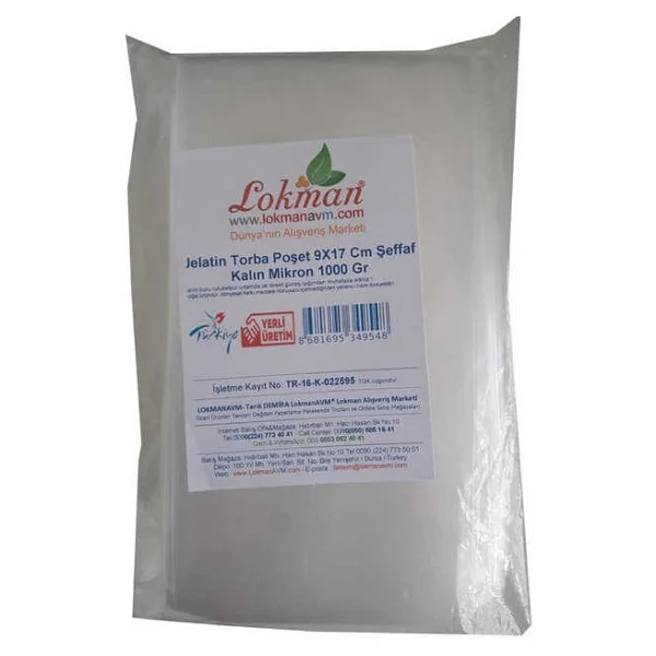 Jelatin Torba Poşet 9x17 Cm Şeffaf Kalın Mikron 1000 Gr 1 Paket - Görsel 4