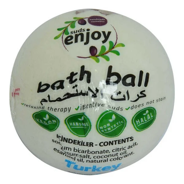 Beyaz Gül El Yapımı Banyo Küvet Topu Sabunu Beyaz 90-120 Gr - Görsel 5
