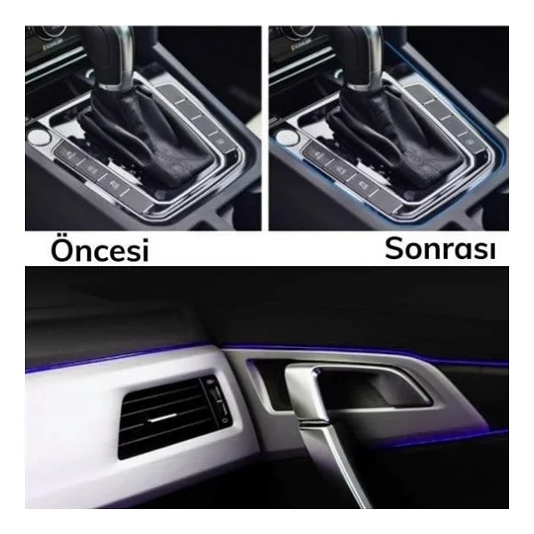Mavi Araba Oto Trim Dekorasyon Şeridi Kauçuk Elastik Kolay Kurulum 5 Metre Şerit Bant - Görsel 3