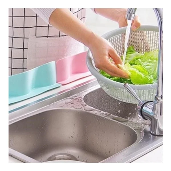Vantuzlu Kauçuk Sıvı Su Sızdırmaz Mutfak Banyo Duş Bariyeri Lavabo Kenar Tutucu Set - Görsel 2