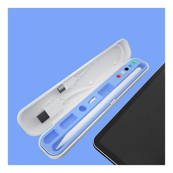 Apple Pencil, Samsung S Pen, Microsoft Surface Pen, Huawei M Pen Uyumlu Tablet Kalemi Kutusu Taşıma Çantası - Beyaz - Görsel 3