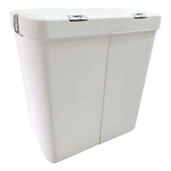 Gümüş Ikili Dokunmatik Çamaşır Sepeti Çöp Kovası Temizlik Kovası Kirli Sepet 80 Litre-Mt009 - Görsel 3