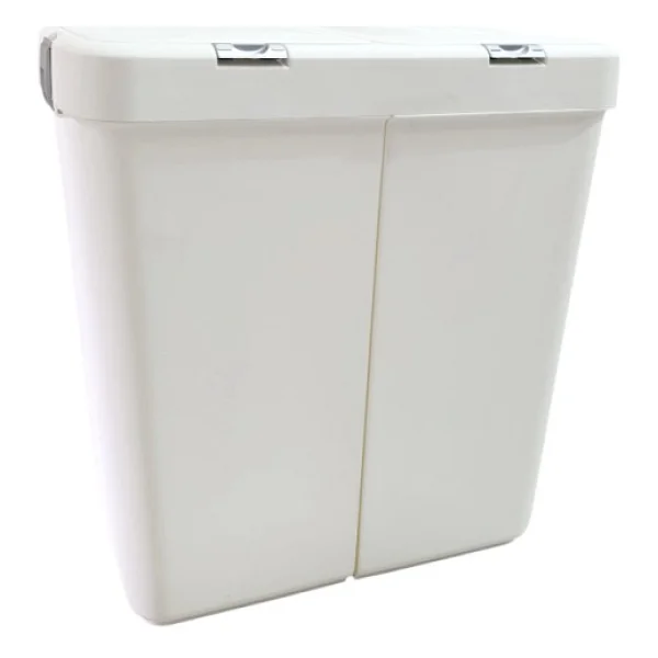 Gümüş Ikili Dokunmatik Çamaşır Sepeti Çöp Kovası Temizlik Kovası Kirli Sepet 80 Litre-Mt009 - Görsel 5