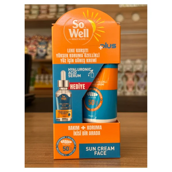 So Well Plus Yüksek Koruma Özellikli Yüz İçin Güneş Kremi Spf 50+ & Hyaluronik Acid Serum Hediye Seti 75 Ml Krem + Serum - Görsel 10