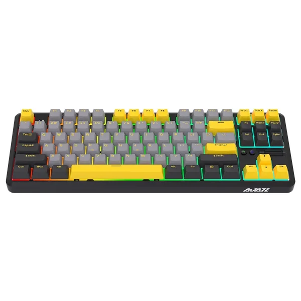 Ajazz K870t Pro Siyah RGB Tkl Brown Switch Kablolu/Kablosuz Mekanik Oyuncu Klavyesi - Görsel 2