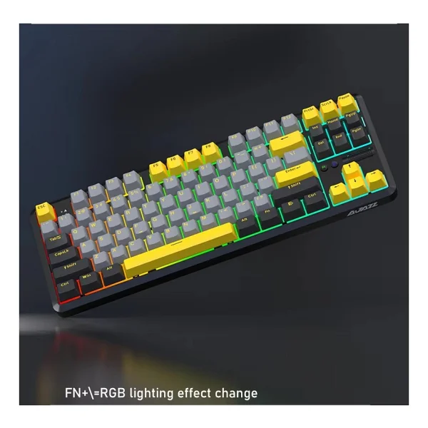 Ajazz K870t Pro Siyah RGB Tkl Brown Switch Kablolu/Kablosuz Mekanik Oyuncu Klavyesi - Görsel 5
