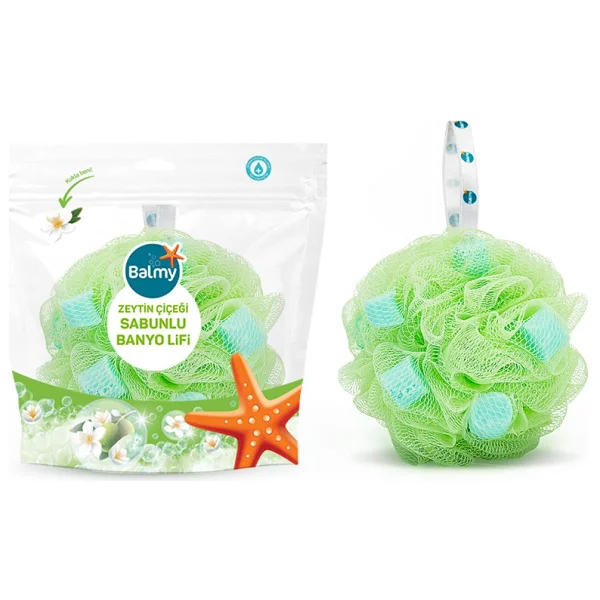 Balmy Naturel Zeytin Çiçeği Sabunlu Banyo Lifi - Görsel 9