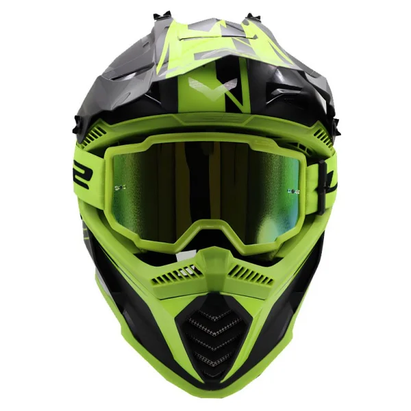 Ls2 Charger Goggles Motokros Gözlük (Irıdıum Camlı) Neon Sarı - Görsel 2
