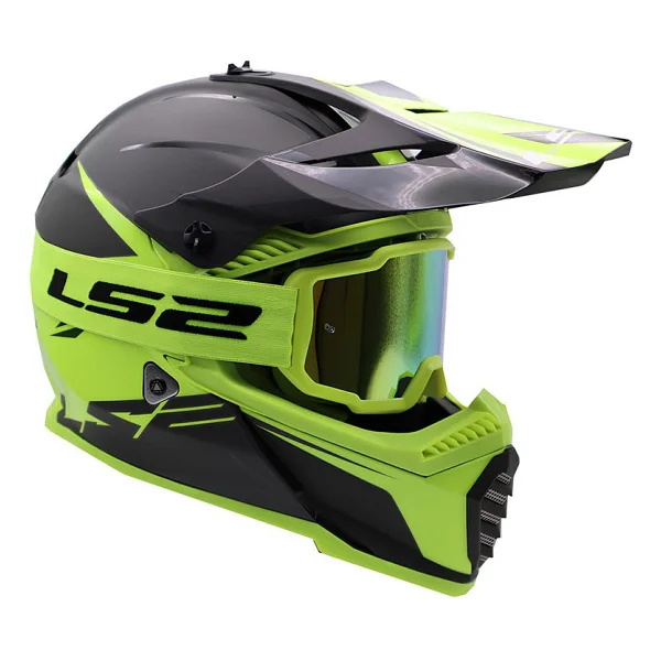 Ls2 Charger Goggles Motokros Gözlük (Irıdıum Camlı) Neon Sarı - Görsel 3