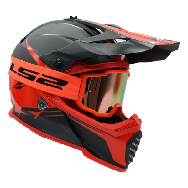 Ls2 Motokros Gözlük Charger Goggles İridyum Camlı Neon Turuncu - Görsel 3