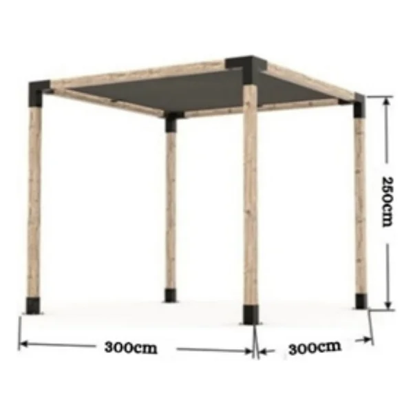 Ahşap Pergola - Kamelya -Gölgelik Seti 2,4 Yükseklik 3x3 Genişlik - Görsel 3